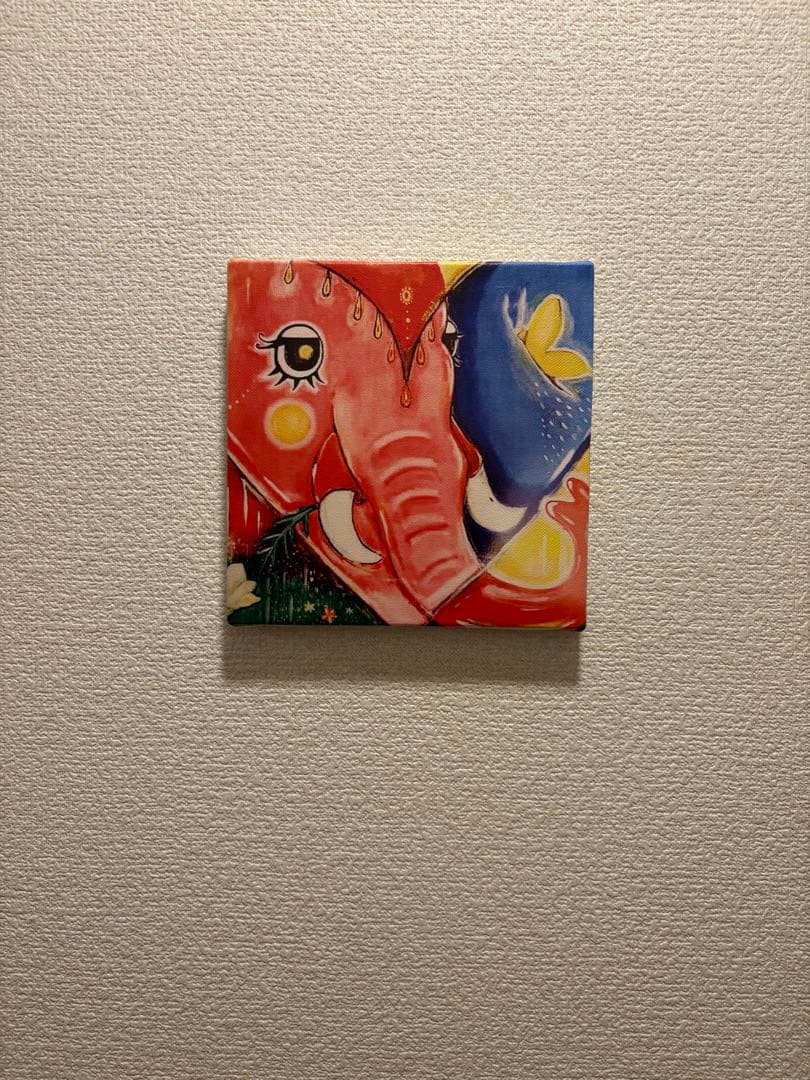 【新品】象と蝶　アート　キャンバス　壁掛けインテリア　オリジナル絵画　レプリカ