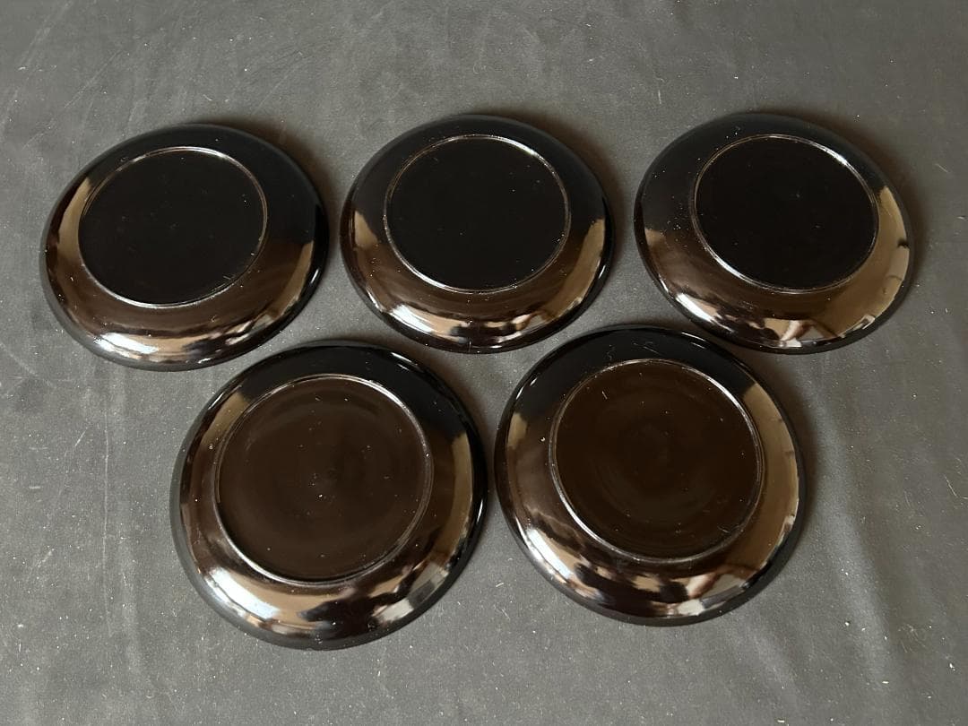 時代 吉野塗 花紋 銘々皿 5客 茶懐石道具 978