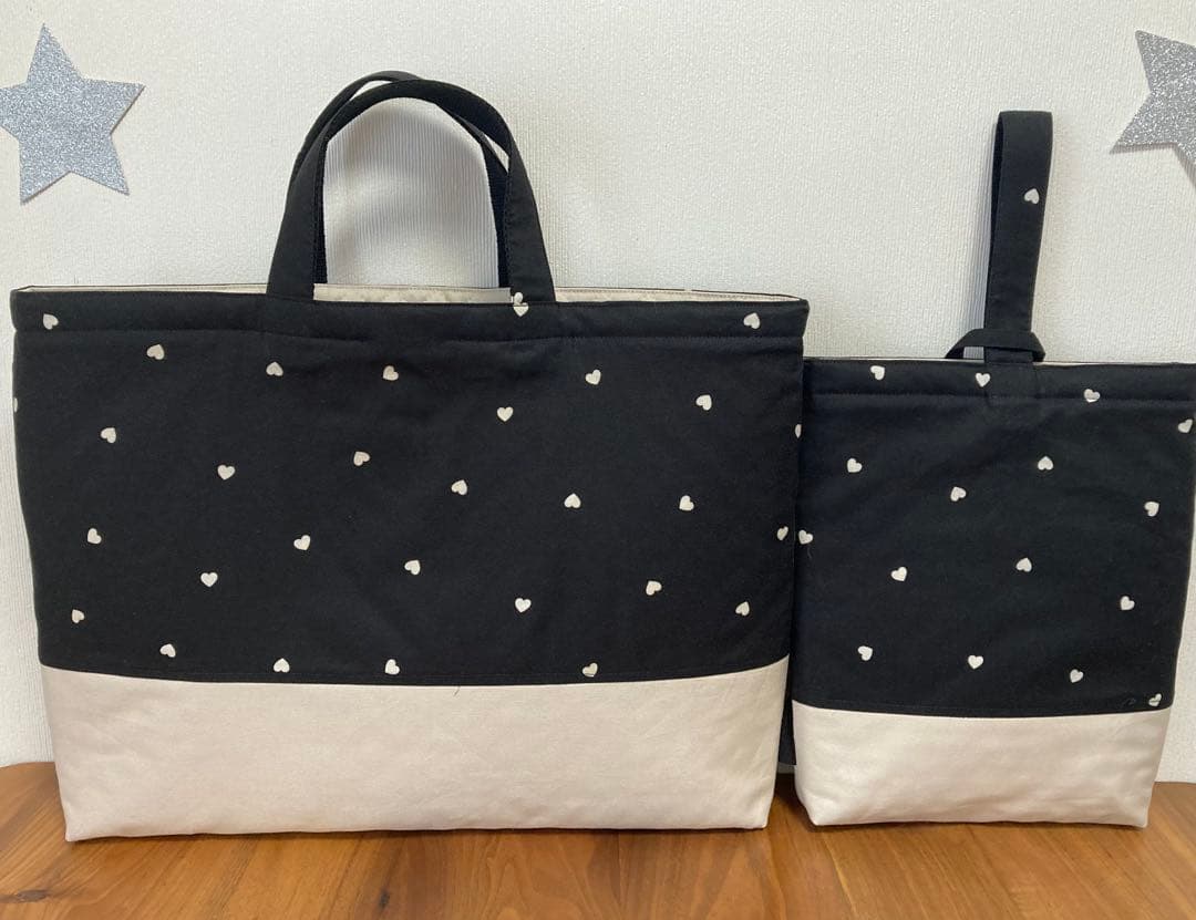 入園・入学セット✴︎ハンドメイド（ハート黒）