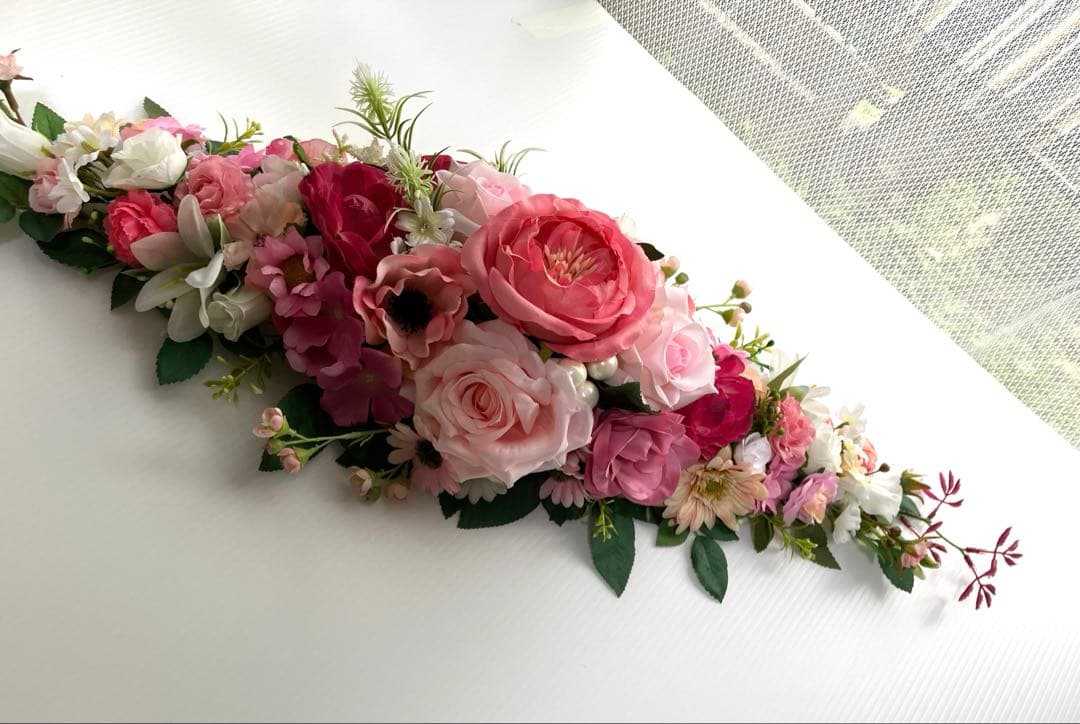❤️メルちゃん❤️♪置き型アレジメント♪ピンクの薔薇メイン♪