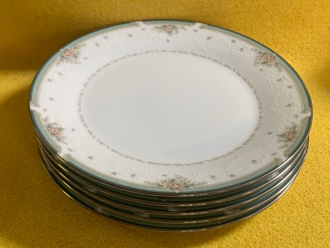 ノリタケグリーンブライアNoritake Greenbrier中皿径21cm5枚