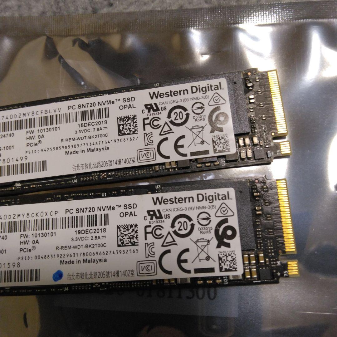WD SN720 512GB NVMe SSD 2枚まとめ売り