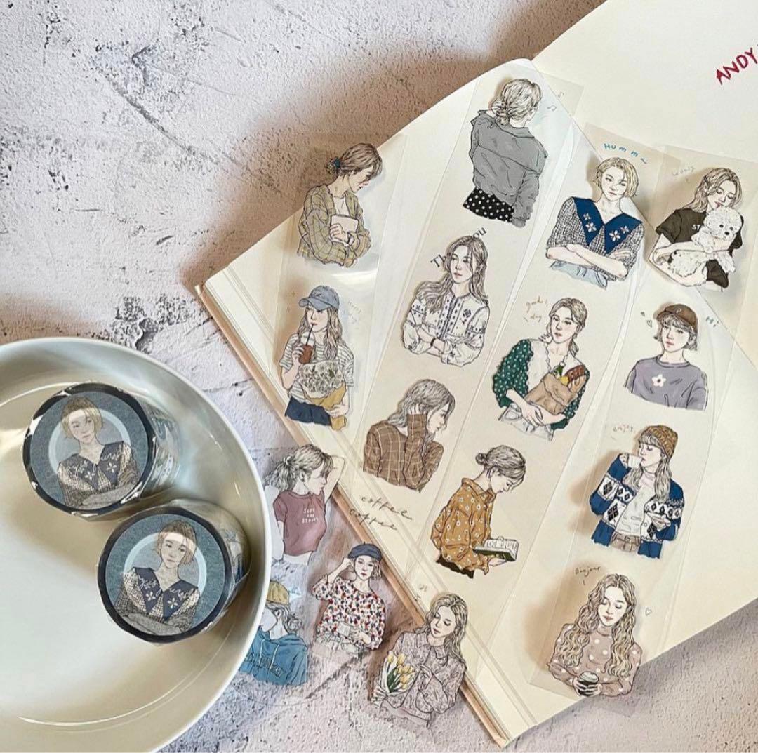 海外マステまとめ売り14ループ Windry.r pion 媛子 コラージュ素材