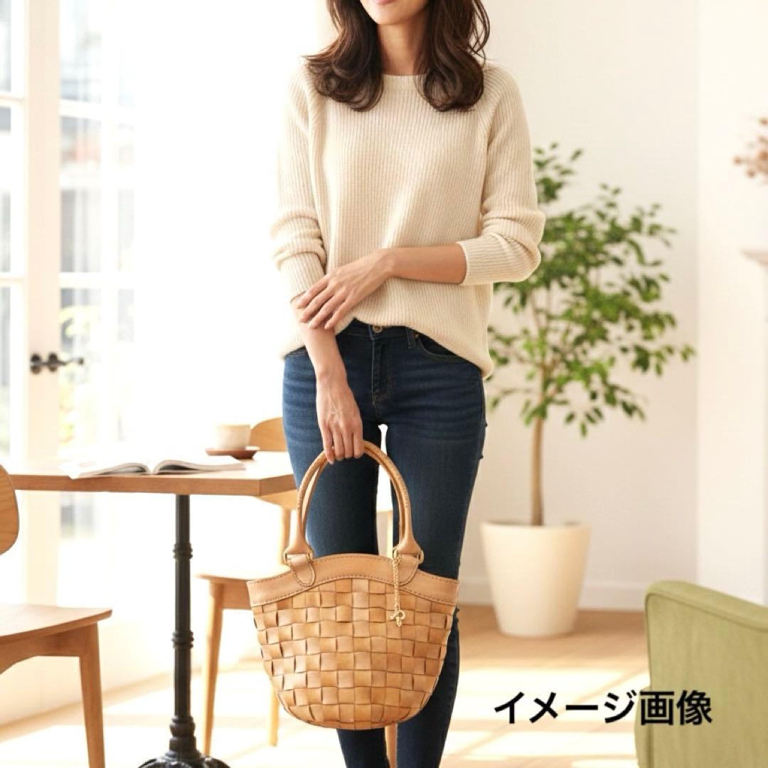 極美品✨robita ロビタ 手編み メッシュレザー トートバッグ 鍵チャーム付