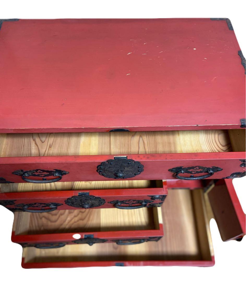 【専用】アンティーク和箪笥　朱色　赤家具