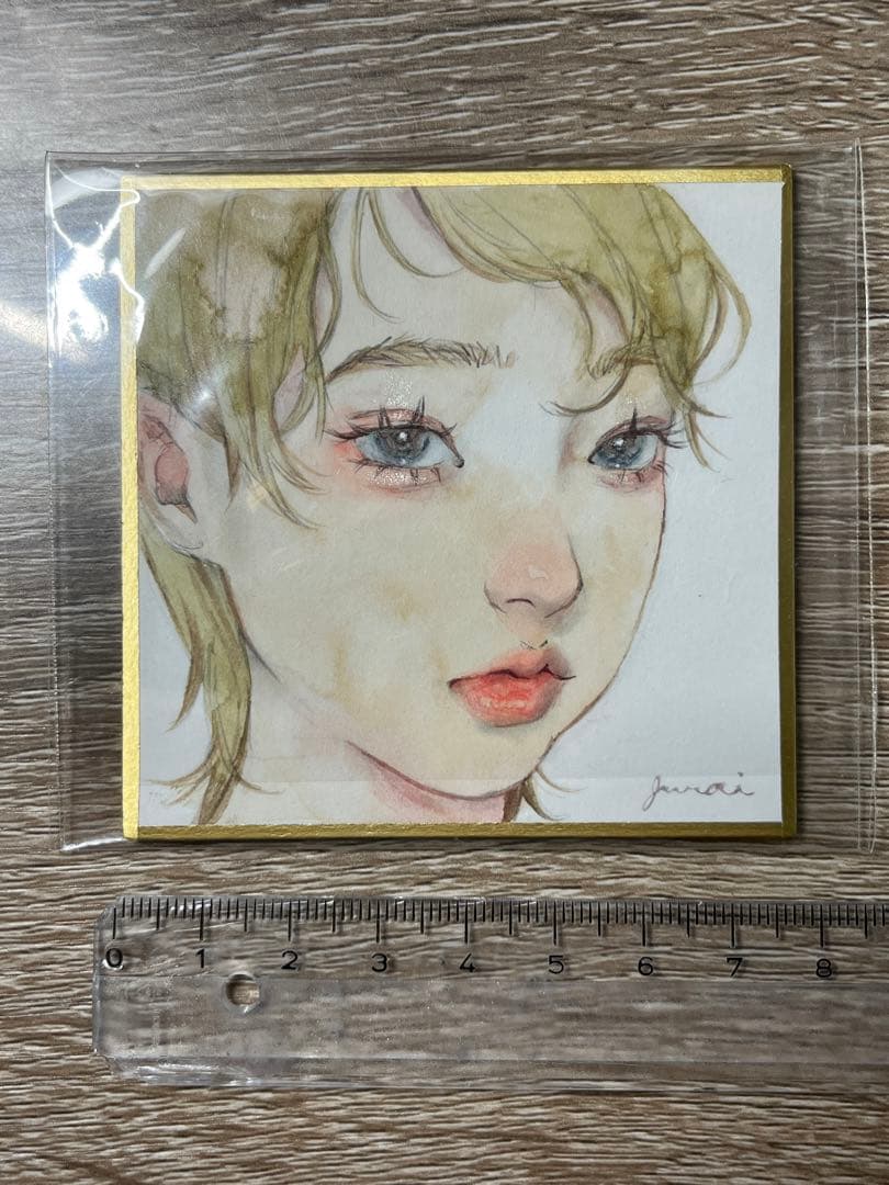 手描きイラスト　女の子　透明水彩　原画　オリジナル