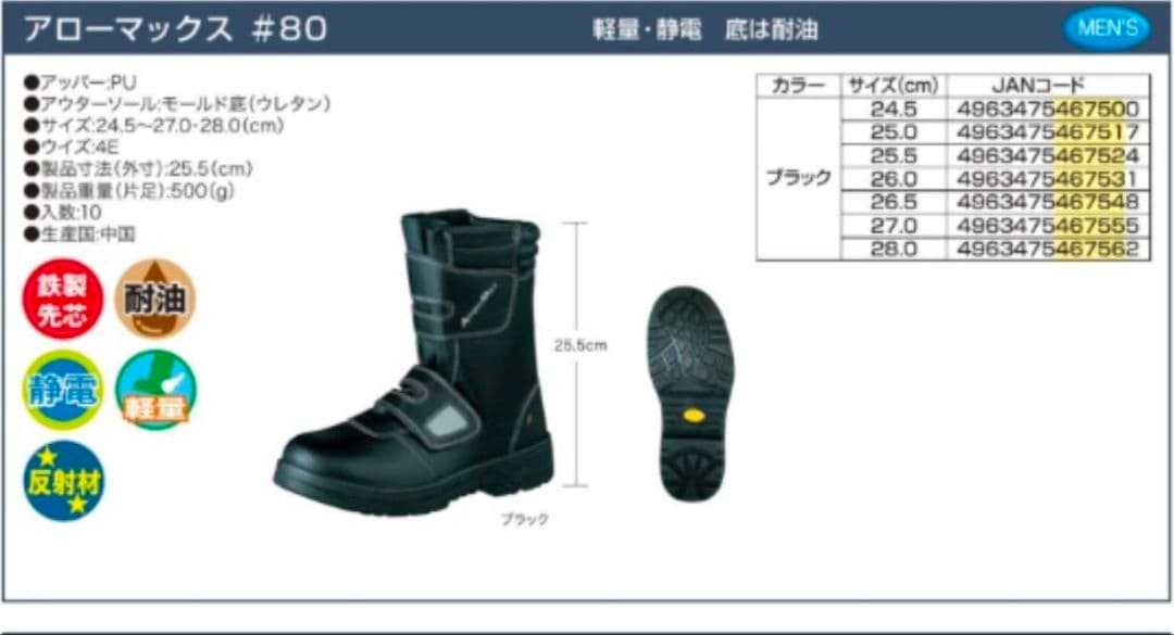 【2足組】安全靴 静電 耐油底セフティーブーツ　鉄先芯軽量　サイズ組合せ自由