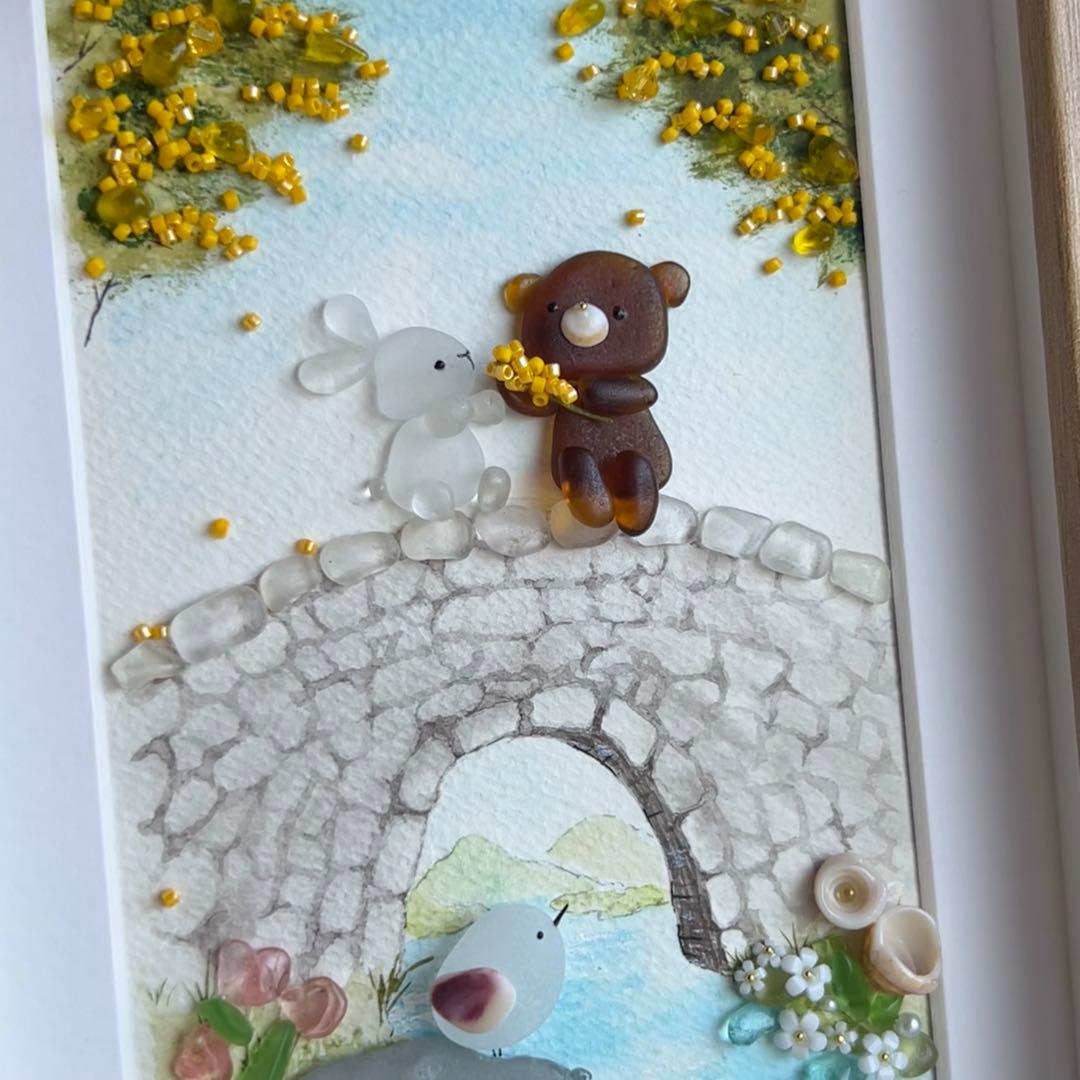 No.87 【ミモザの橋】シーグラスアート CedarAmber