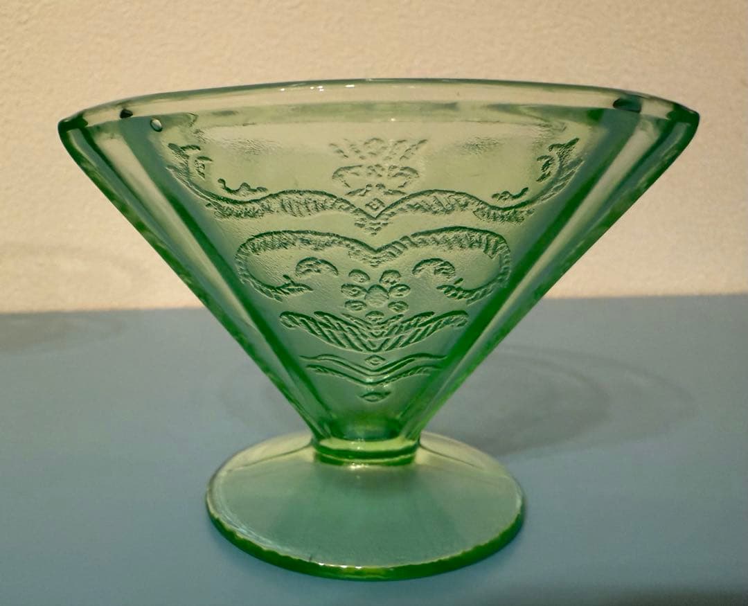ディプレッショングラス ヴィンテージ 1930年代 シャーベットディッシュ