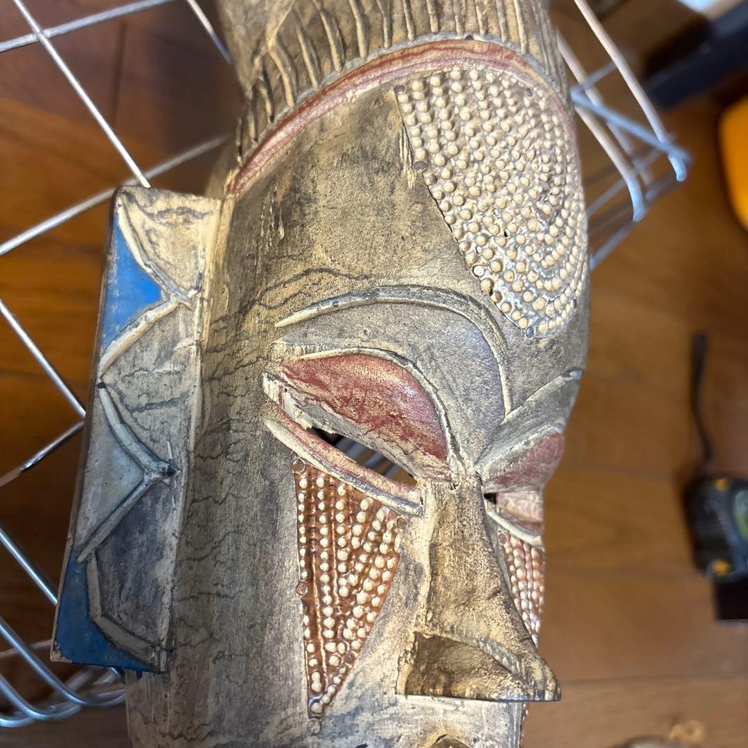 セヌフォ族 木彫り 仮面 55cm アフリカ 民芸品 カラオ サイチョウ