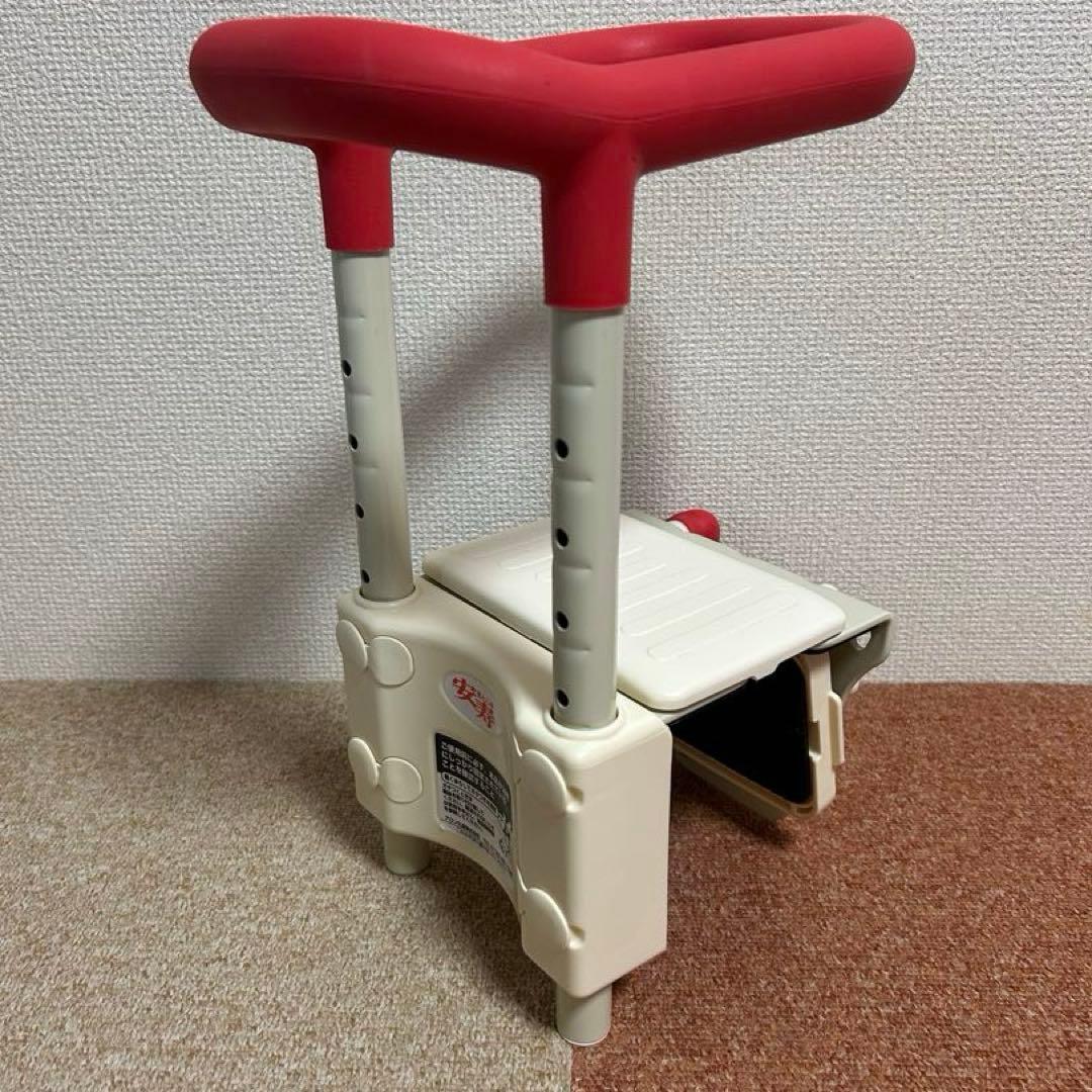☆美品☆ アロン化成 高さ調節付浴槽手すり レッド　安寿