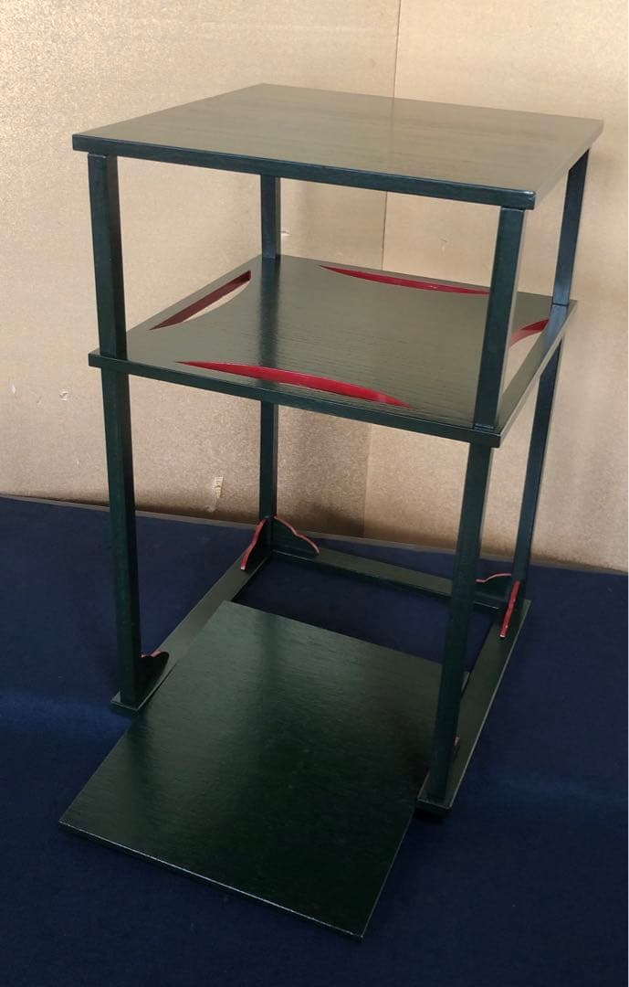 《R》茶道具 青漆爪紅 糸巻棚 組立式 元箱 260205く5