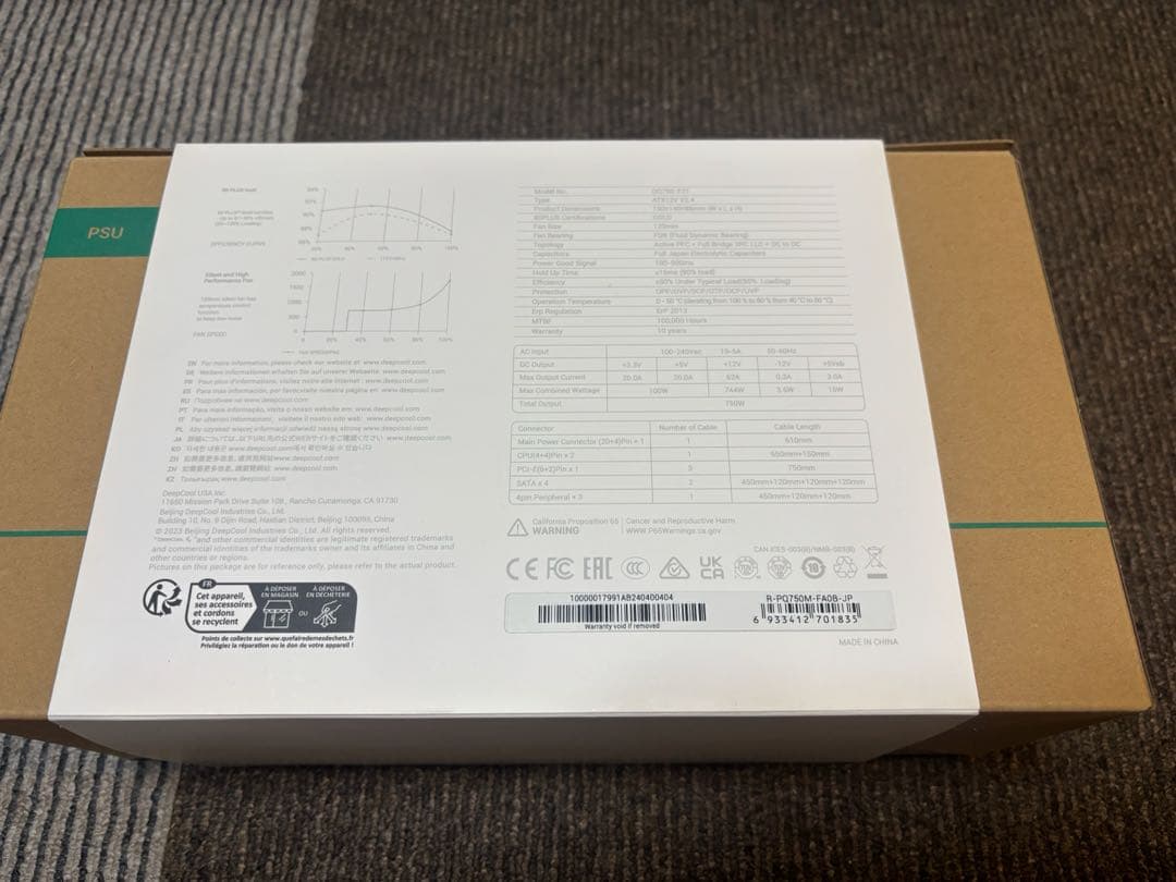 PQ750M 750W 80 PLUS Gold 電源ユニット