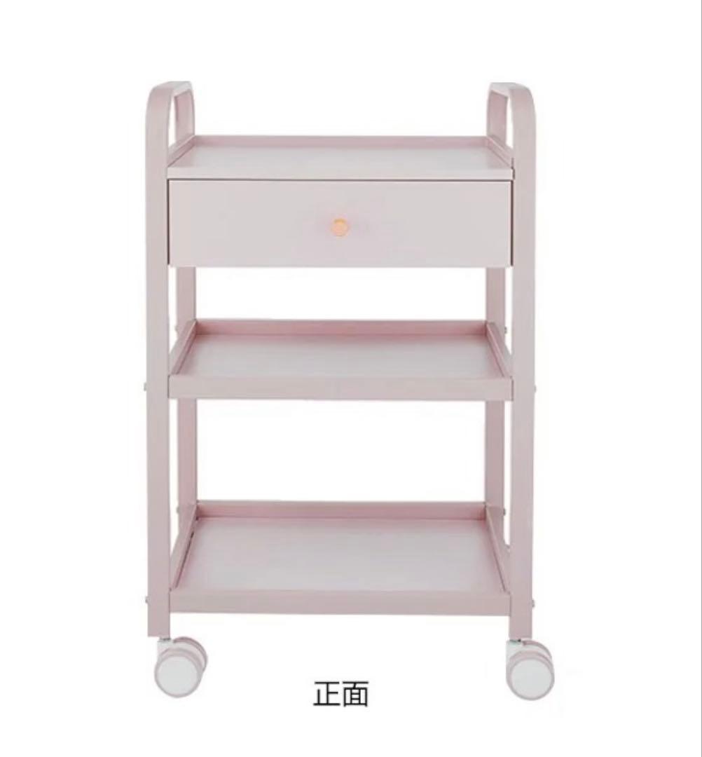 【新品未使用】ライトピンク ワゴン キャスター付き