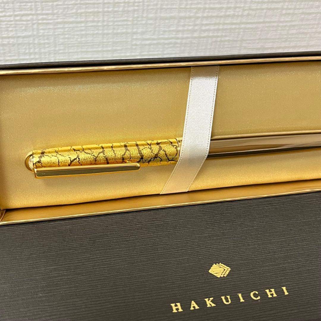 箔一　金箔　ボールペン　ブラウン　箱入り