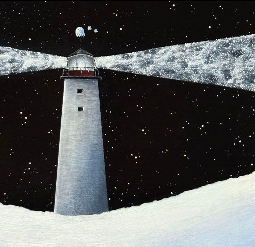はる　stardust lighthouse （星屑の灯台）　アクリル画