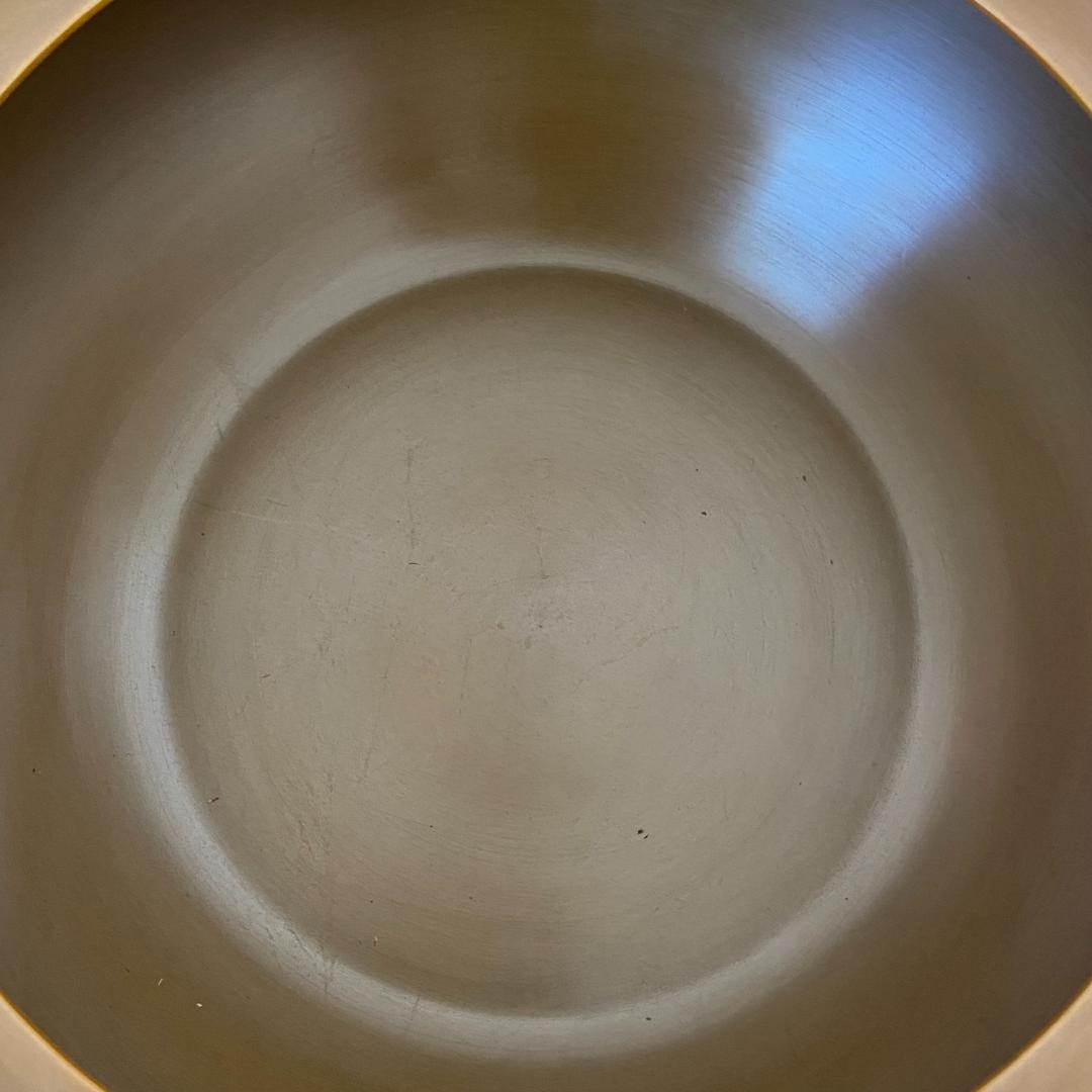 唐銅水指　鋳物師 吉野竹治　共箱入　茶道具　茶器　水差し　木製塗蓋　高岡銅器