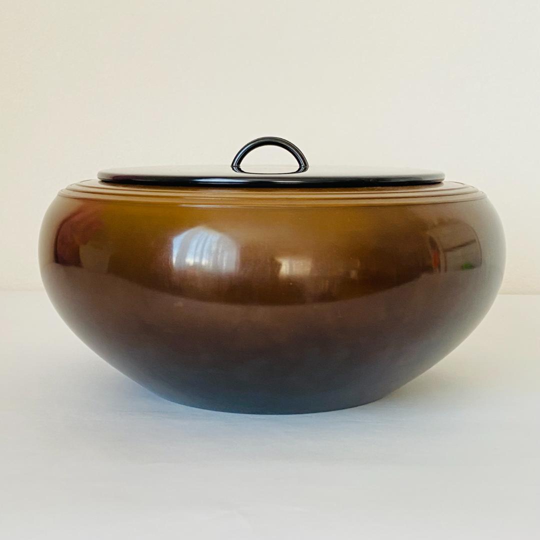 唐銅水指　鋳物師 吉野竹治　共箱入　茶道具　茶器　水差し　木製塗蓋　高岡銅器