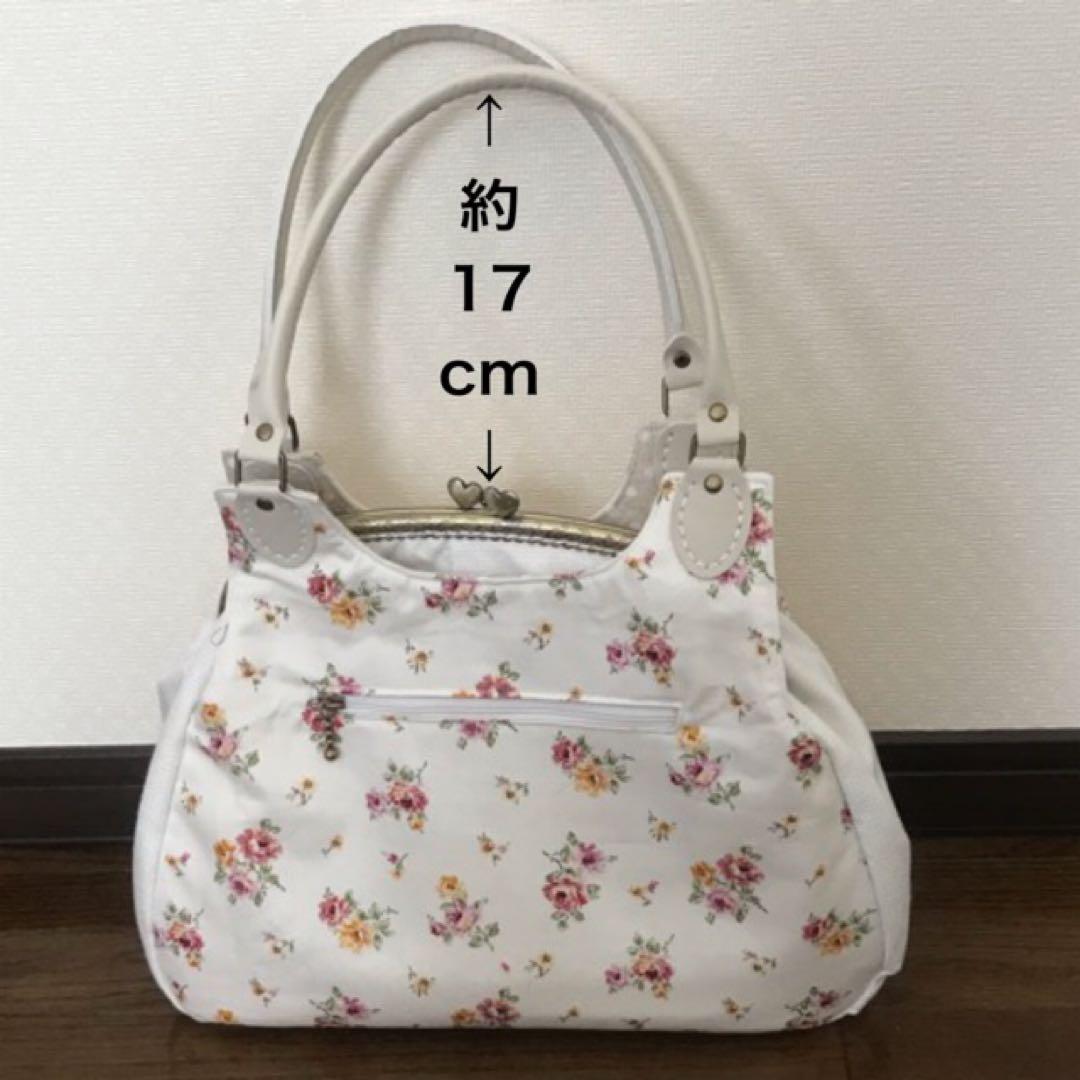 ハンドメイド☆あおりがま口バッグ☆ばら柄