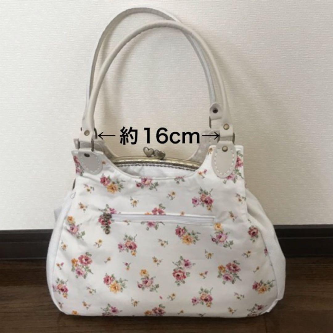 ハンドメイド☆あおりがま口バッグ☆ばら柄