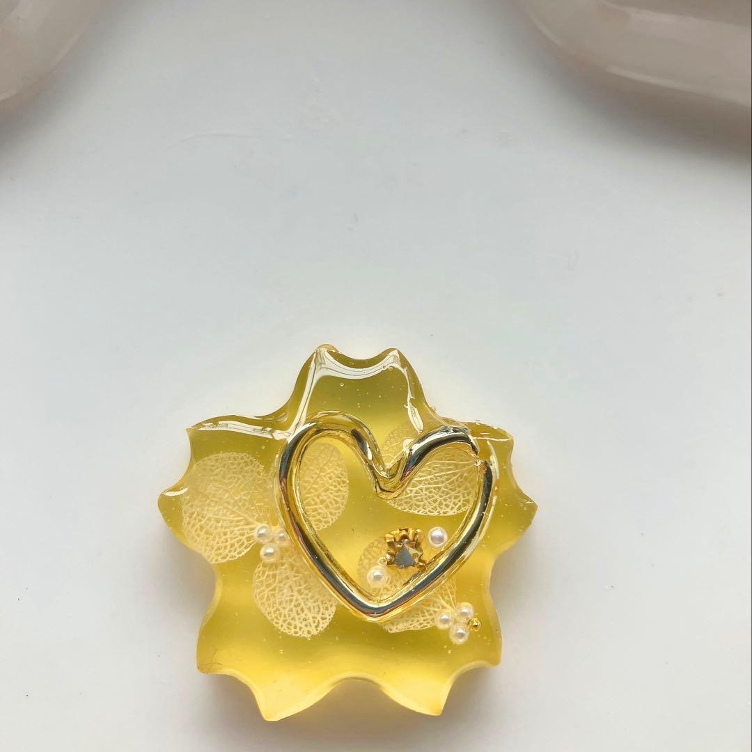 レジン　ヘアゴム　花　紫陽花　ミモザイエロー◡̈♥︎
