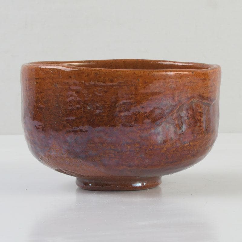 茶道具　大樋焼　大樋長阿弥造　飴釉茶碗　共箱　V　9546