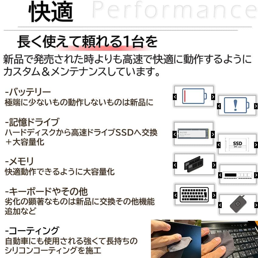 【爆速】バッテリ新品800g以下超軽量13インチでオフィス付きモノートパソコン