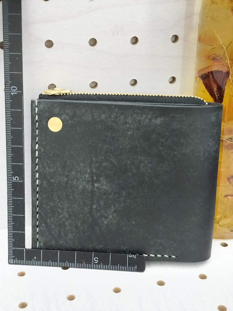 二つ折り財布　ハンドメイド　本革 レザークラフト