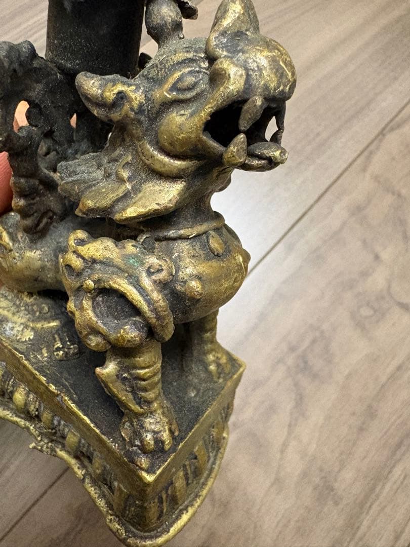 獅子燭台 真鍮製