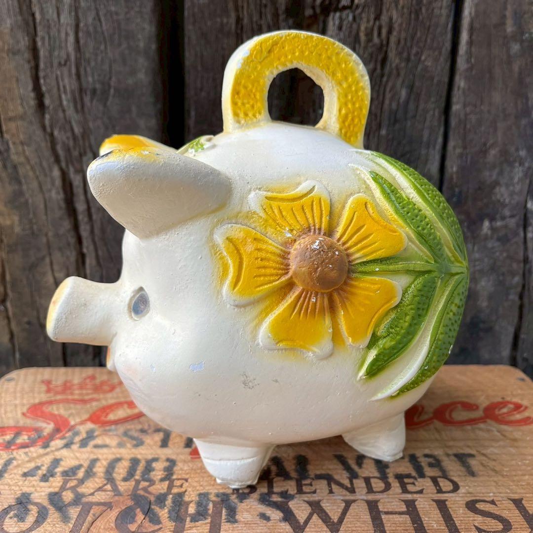 【USA vintage】豚の貯金箱 レトロ 陶器　アメリカ　ビンテージ