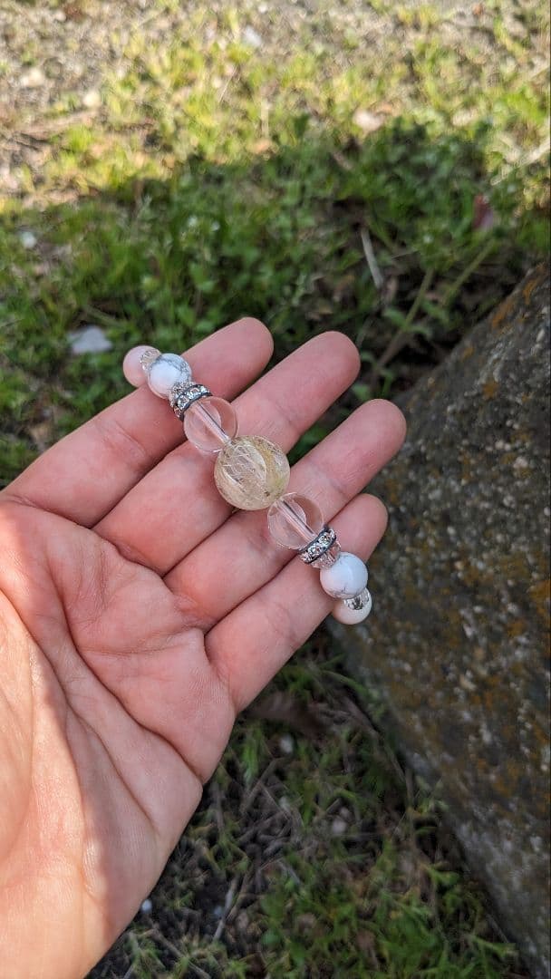 ✨️希少石入り✨️　柔軟性のお守りブレスレット　12,500円→10,000円