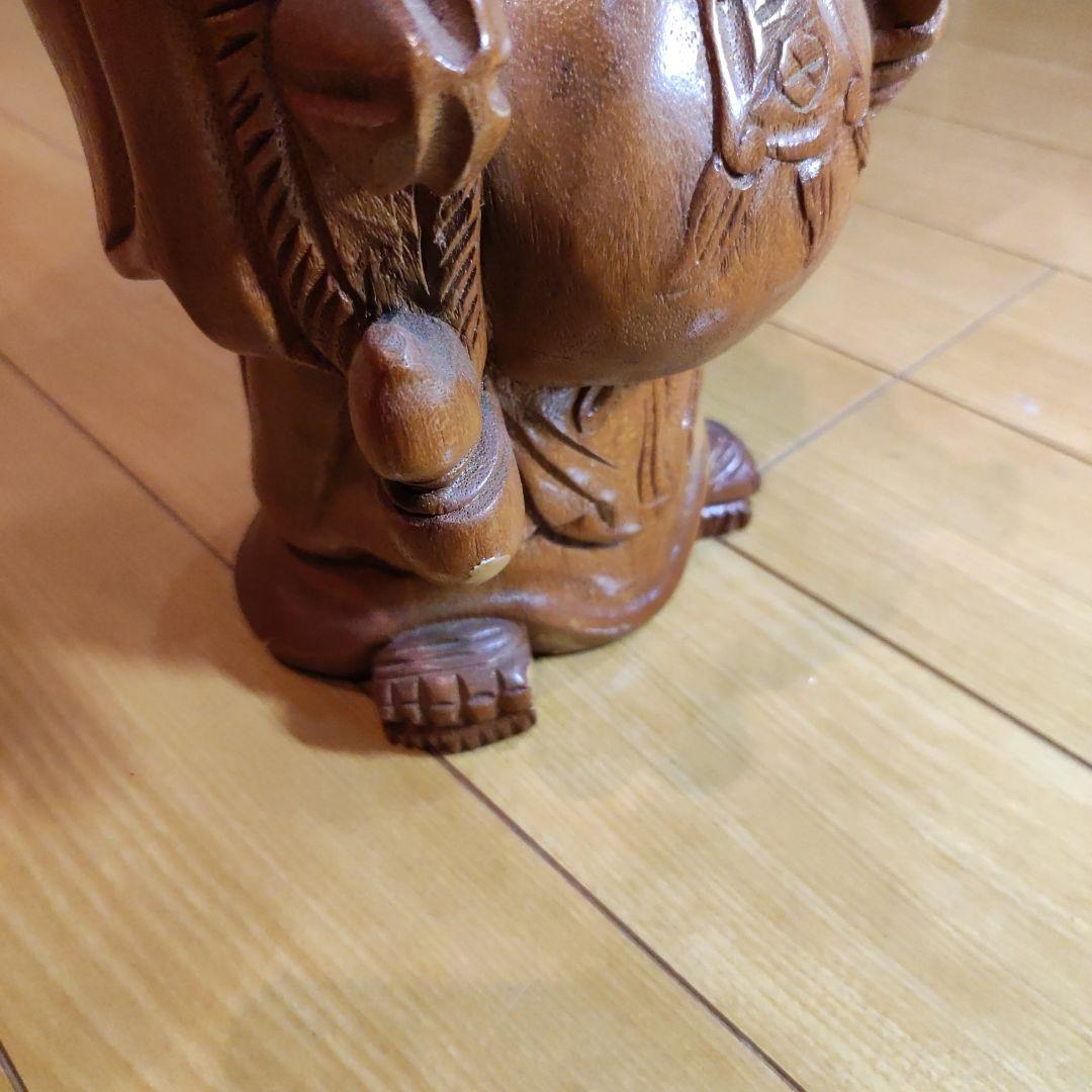 薫作布袋様木彫り像