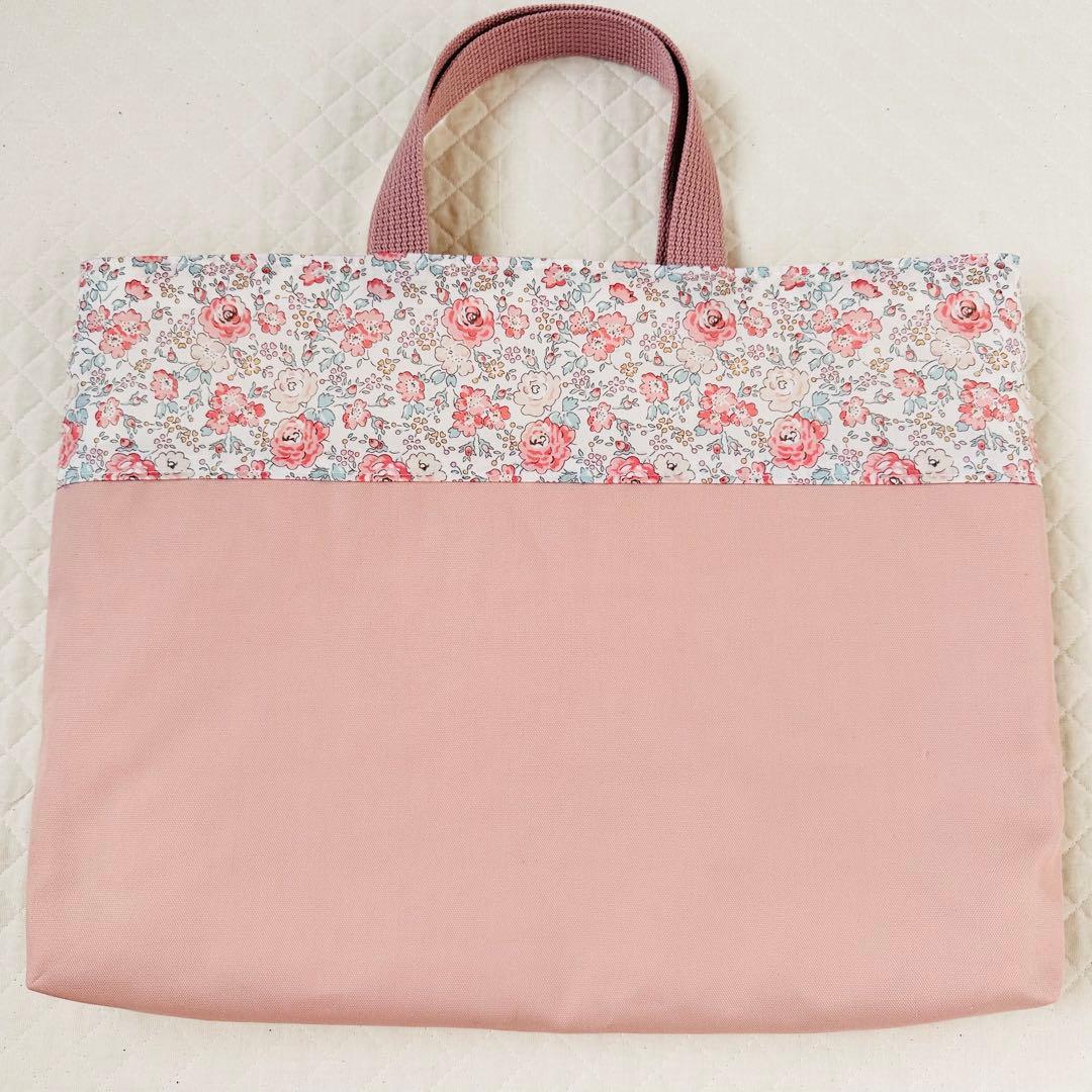 Pops☆　ハンドメイド　レッスンバッグ　花柄　ピンク　体操着入れ　女の子