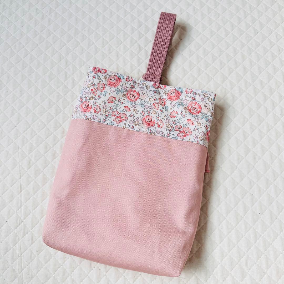 Pops☆　ハンドメイド　レッスンバッグ　花柄　ピンク　体操着入れ　女の子