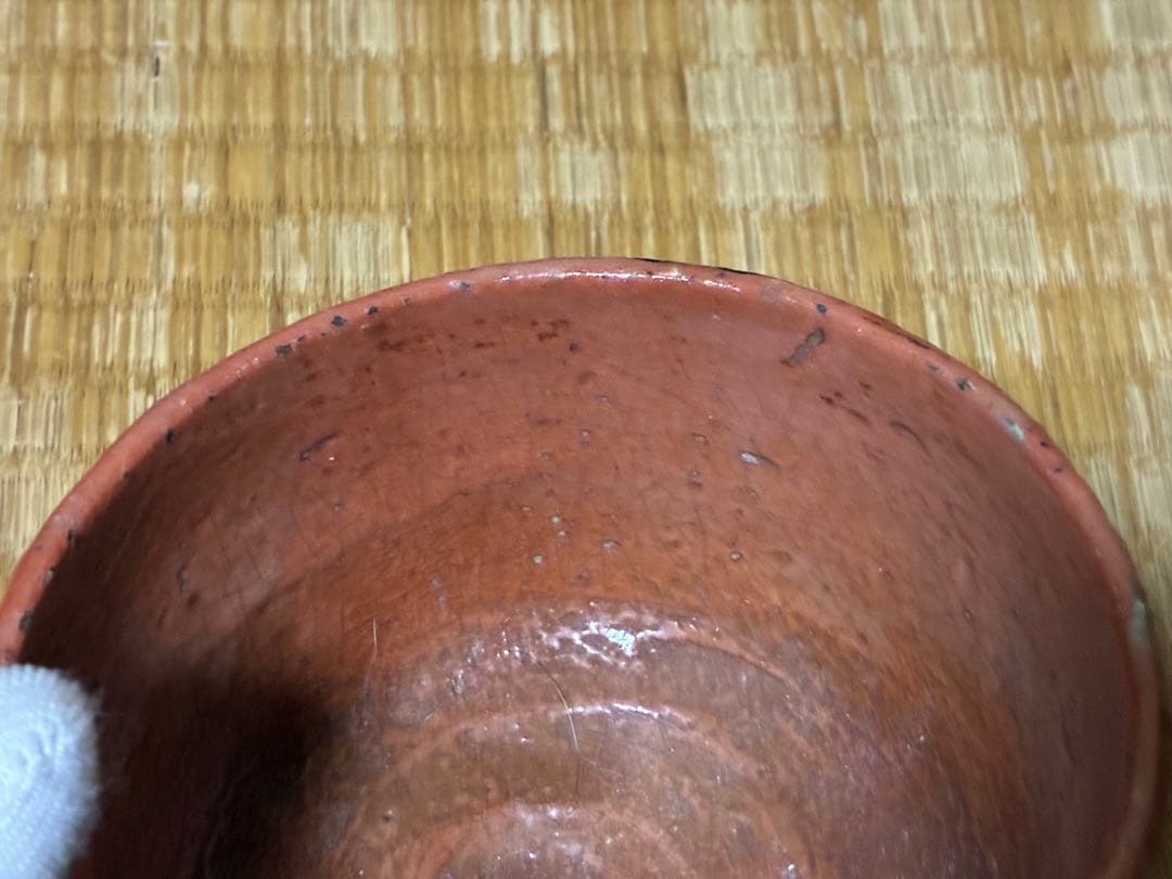 茶道具 赤楽 陶器 赤茶碗 楽印 共箱？