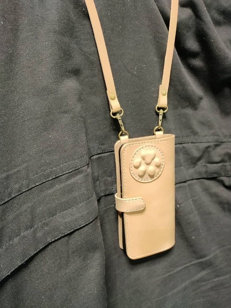 肉球ホック式ショルダーDecorationPawPads肉球3D革のスマホケース