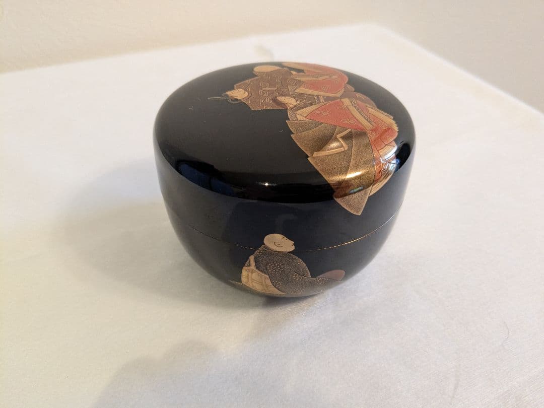 六歌仙蒔絵　平棗　陽介作　茶道具　茶入　共箱