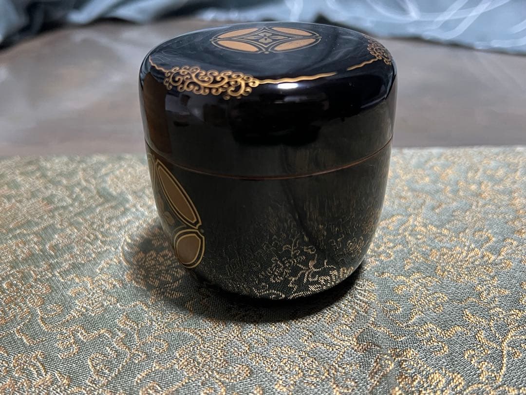 Sue 小堀遠州好 唐草七宝蒔絵 棗 塗師宗哲造 茶道具