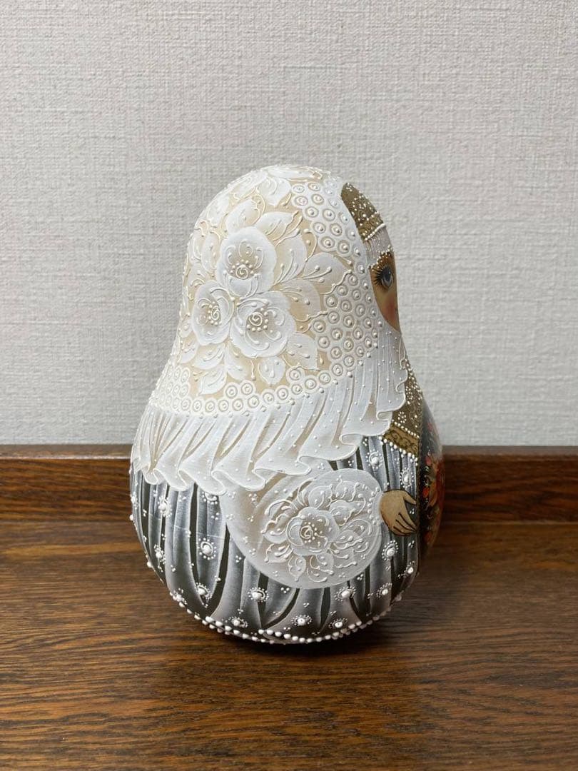 ロシア雑貨☆バラの起き上がりこぼし♪特大H18cm タチアナ作 マトリョーシカ