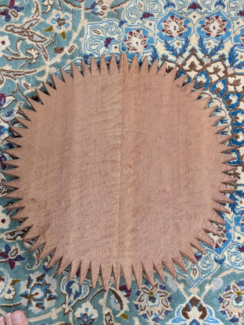 【希少品】インカ帝国太陽神 (インテイ) の木彫り壁掛け