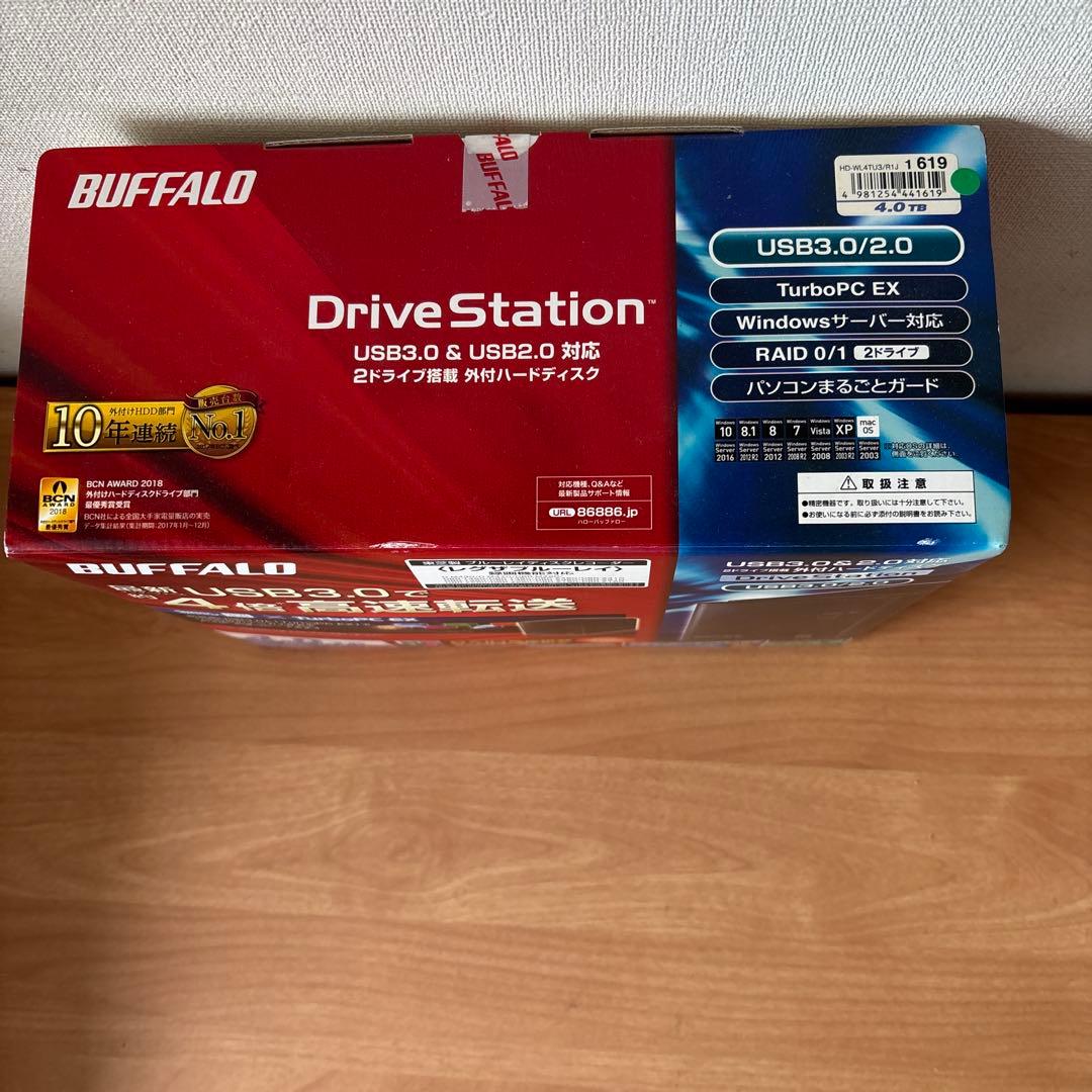 新品未使用　BUFFALO 4TB 外付けハードディスク HD-WL4U3RJB