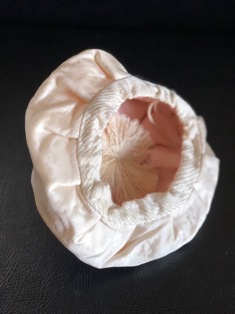 当時物　子達帽子　正絹刺繍金糸　織鶴松桜花図柄　明治大正期　希少　骨董品