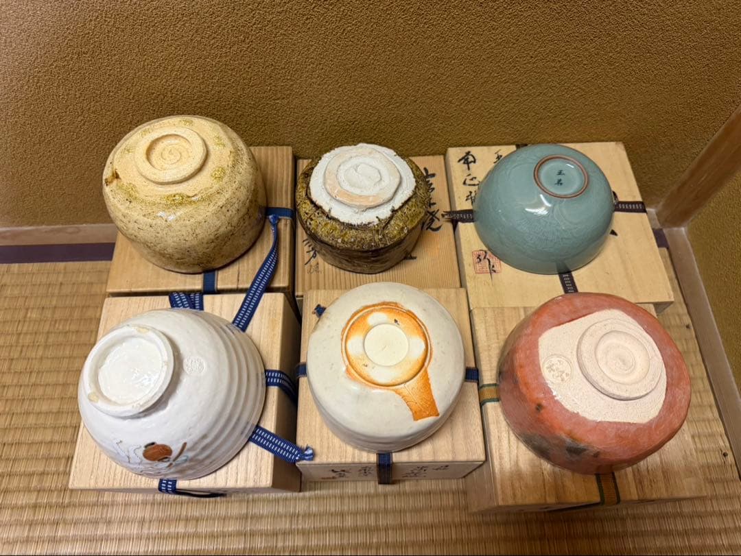 抹茶茶碗　まとめ売り　6個　木箱入り