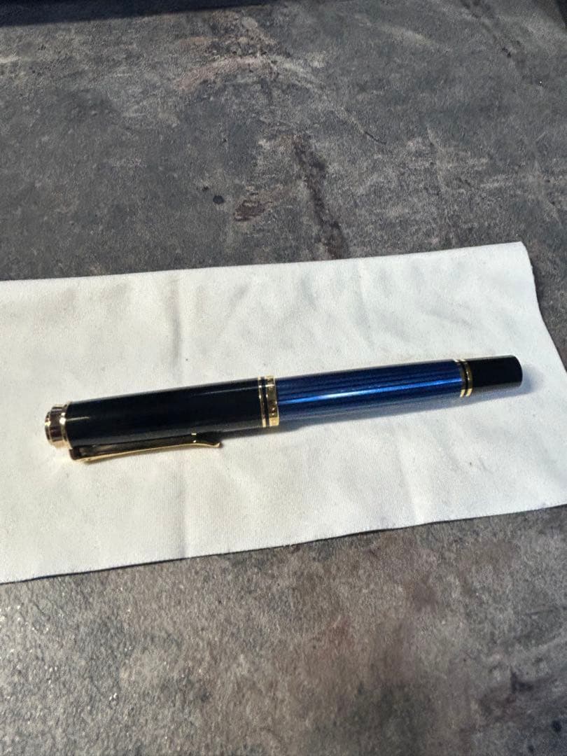 Pelikan M400青縞　14金F(細字) オレンズネロ0.3、グラフギア赤