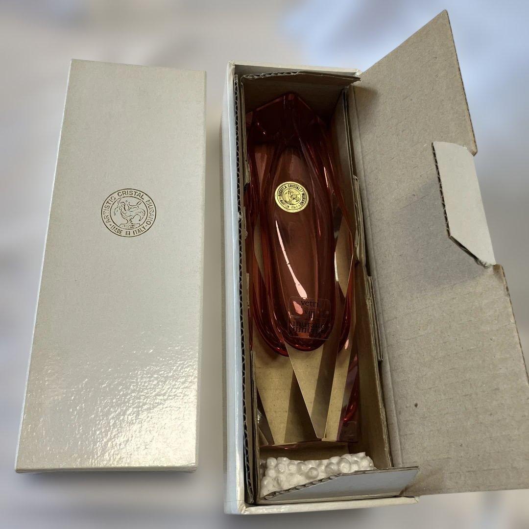 ムラノガラス　MURANO ヴィンテージ フラワーベース 花瓶 ピンク レア