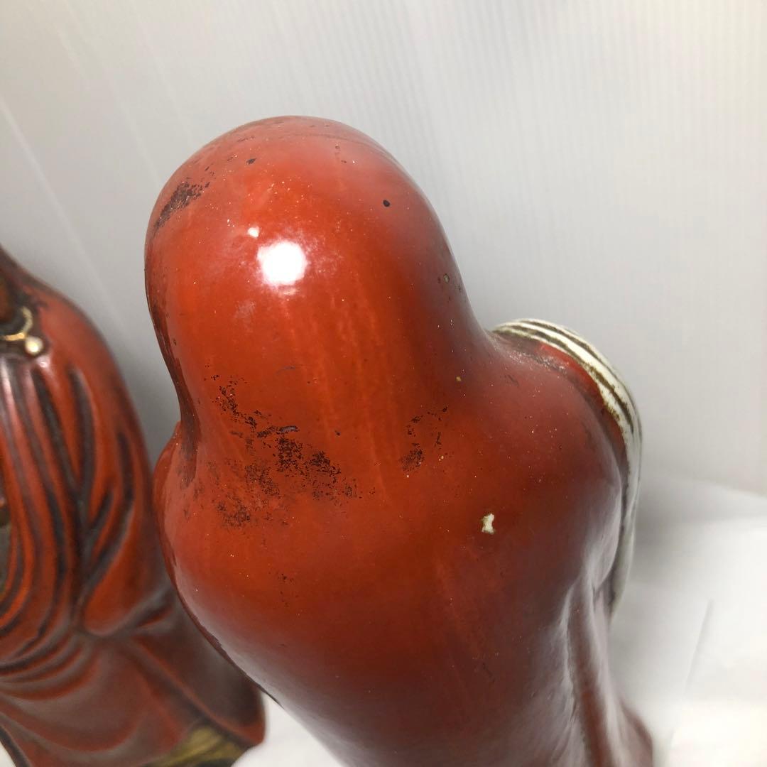 達磨大師像 達磨 置物 陶磁器 骨董 2体セット