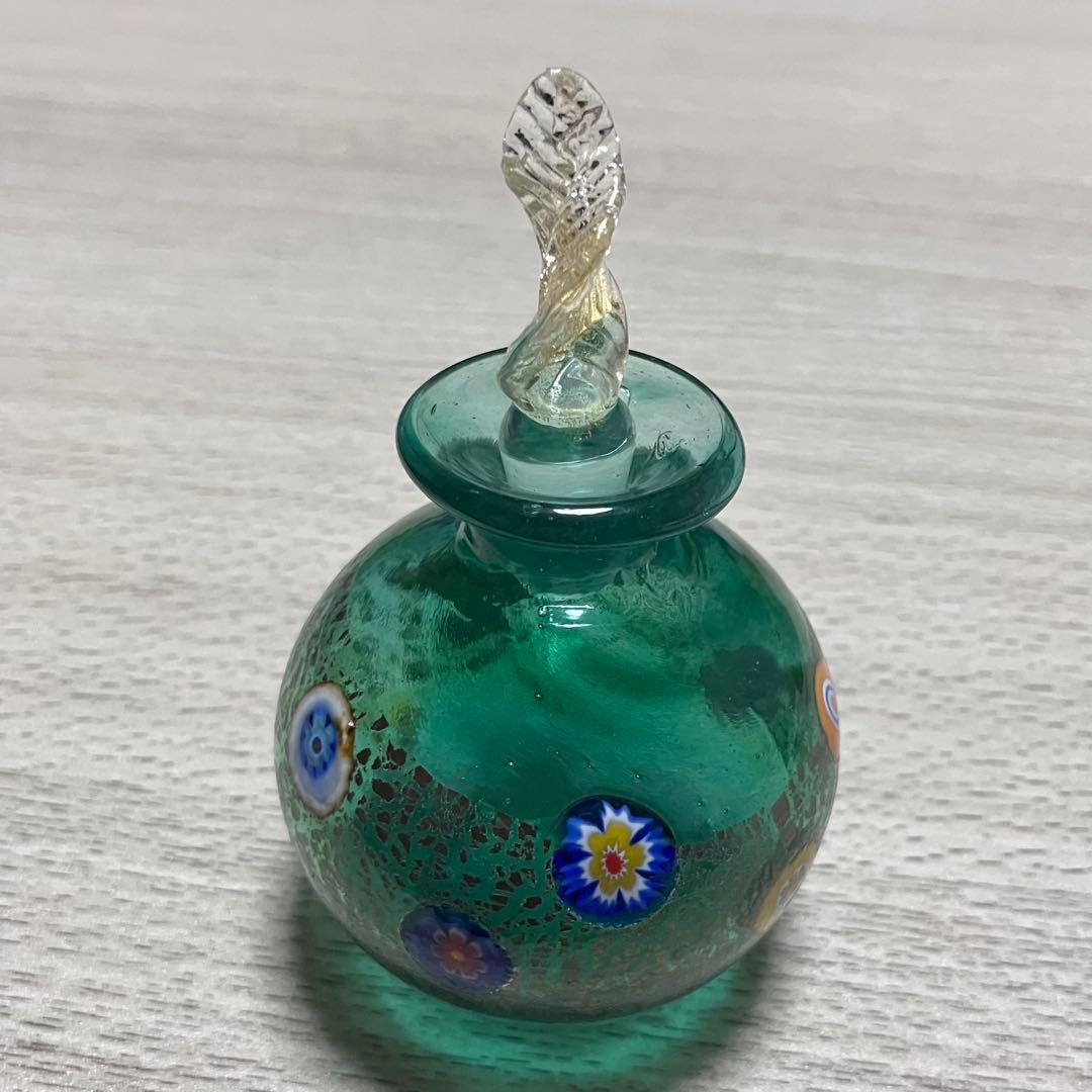 ベネチアングラス　ムラーノ　murano ガラス　香水瓶　置物　ミルフィオリ