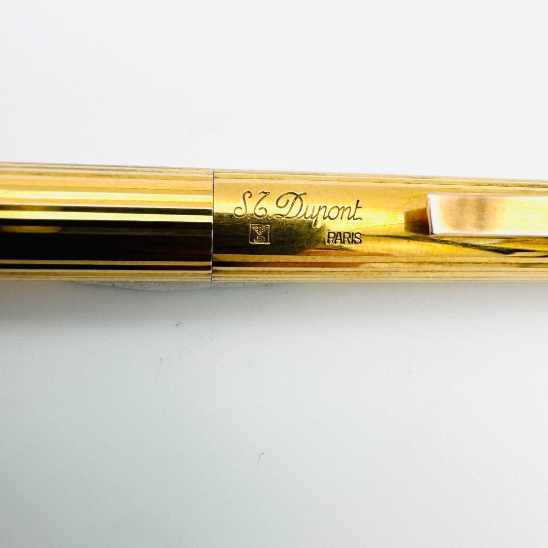 美品 デュポン ボールペン クラシック ゴールド 縦縞 仏製 筆記可 希少 高級