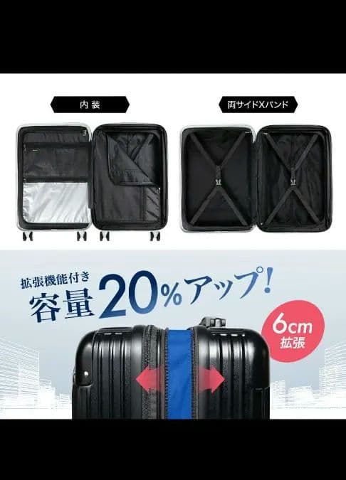 EXCITECH シルバー キャリーケース Lサイズ