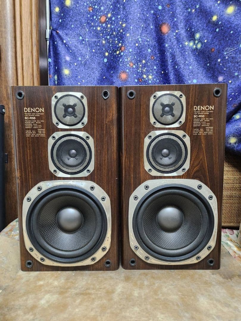 ウーファーエッジ交換済DENON3way高級ブックシェルフスピーカーSC-R55